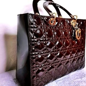 DIOR Cannage "Lady Dior" Bag Brown (PRE-OWNED)